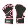 Weightlifting Fitness Gloves With Wrist Wraps; Silicone Gel Full Palm Protection; Gym Workout Gloves; Power Lifting Equipment - Pink - M