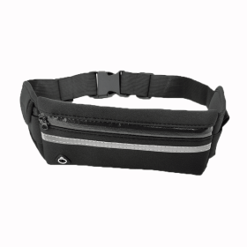 Unisex Portable Waist Bag; Canvas Outdoor Phone Holder; Waterproof Belt Bag; Fitness Sport Accessories For Running And Jogging - Black
