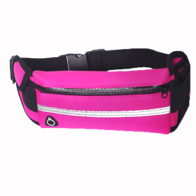 Unisex Portable Waist Bag; Canvas Outdoor Phone Holder; Waterproof Belt Bag; Fitness Sport Accessories For Running And Jogging - Rose Red