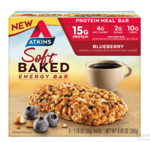 Atkins Protein-Rich Meal Bar, Soft Baked Blueberry Bar, Keto Friendly, 5 Ct - 3467593089ref