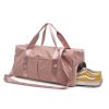 Shoe position dry and wet separation sports female yoga fitness bag large capacity travel bag sports training - V05-pink