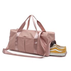 Shoe position dry and wet separation sports female yoga fitness bag large capacity travel bag sports training - V05-pink