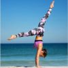 Digital printing camouflage yoga pants hip high waist leggings - Blue - XL