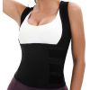 Womens Sauna Sweat Suit Weight Loss Waist Trainer Shirt - silver - XL