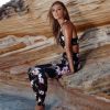 European and American women's new sports vest yoga pants set running bra bottoming nine pants two-piece suit - Black - M