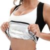 Womens Sauna Sweat Suit Weight Loss Waist Trainer Shirt - silver - S