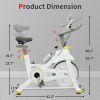 Indoor Exercise Bike Cycling Bike with Comfortable Seat Cushion Yellow+White - as Pic