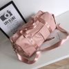 Shoe position dry and wet separation sports female yoga fitness bag large capacity travel bag sports training - V05-pink