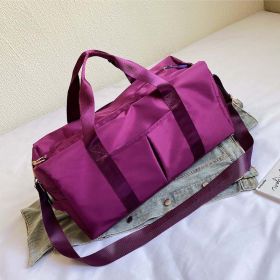 Shoe position dry and wet separation sports female yoga fitness bag large capacity travel bag sports training - V05-purple