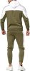 Men's Hooded Sweater Tracksuit Sports Casual Colorblock Sweater Jogger Pants 2-piece Set - GREEN-M