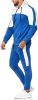 Men's Hooded Sweater Tracksuit Sports Casual Colorblock Sweater Jogger Pants 2-piece Set - BLUE-L
