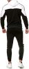 Men's Hooded Sweater Tracksuit Sports Casual Colorblock Sweater Jogger Pants 2-piece Set - BLACK-XL