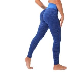 High Waist Workout Seamless Leggings Yoga Pants - Blue - M