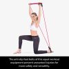 2-Section Pilates Bar with Latex Resistance Bands – Portable Full Body Strength Training Equipment for Home, Travel, Yoga & Squats – Pink