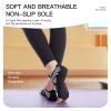 Professional Non-slip Gym Yoga Shoes Flat Soft Anti-slip Sole Ballet Fitness Dance Shoes Pilates Yoga Shoes Socks - L - Black