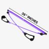 2-Section Pilates Bar with Latex Resistance Bands – Portable Full Body Strength Trainer for Squats, Yoga & Home Gym – Purple