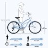 7 Speed Bicycles, Multiple Colors 26"Inch Beach Cruiser Bike - as Pic