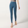 Brand Yoga Pants Hidden Pockets At Waist Fitness Sports Leggings Women Sportswear Stretchy Pants Gym Push Up Workout Clothing - Blue - M