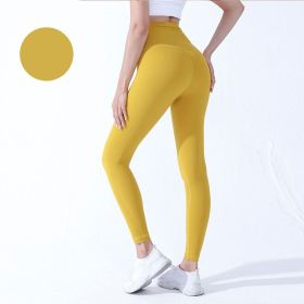 High Waist Naked feeling Leggings Push Up Sport Women Fitness Running Yoga Pants Energy Seamless Leggings Gym Girl leggings - XL - Style17Yellow