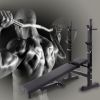 Adjustable Folding Multifunctional Workout Station Adjustable Workout Bench with Squat Rack - balck red XH - black