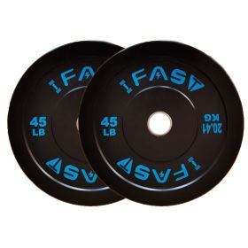 Olympic Bumper Weight Plates, Rubber Plate with 2-Inch Steel Insert Rubberized Weightlifting Barbell Plates 45LB, Pairs or Sets - as Pic
