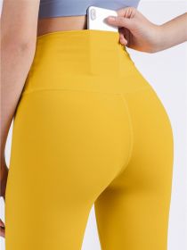 Brand Yoga Pants Hidden Pockets At Waist Fitness Sports Leggings Women Sportswear Stretchy Pants Gym Push Up Workout Clothing - Brown - M