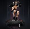 Foldable Fitness Trampoline – 48" Portable Indoor/Outdoor Rebounder with Soft Rubber Feet for Cardio, Core Training & Weight Loss – Black