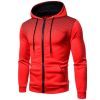 Men's polka dot zipper hoodie sweater Autumn and winter plush warm hoodie hoodie sweatshirt - Black - M