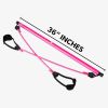 2-Section Pilates Bar with Latex Resistance Bands – Portable Full Body Strength Training Equipment for Home, Travel, Yoga & Squats – Pink