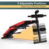 Multi-Position Adjustable Strength Training Bench for Home Gym - Red - Exercise & Fitness