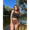 Women's 3 Piece Tank Tops Ribbed Seamless Workout Exercise Shirts - 3Pcs set - S
