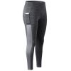 High Waist Out Pocket Yoga Pants Workout Running 4 Way Stretch Yoga Leggings Black - 5 - XL