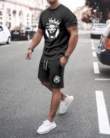 3D T-shirt digital printing short-sleeved shorts suit men's casual beach pants two-piece set - TZ28 - 4XL