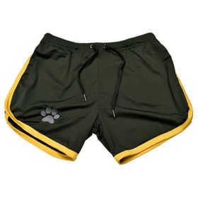 Men Gym Fitness Shorts Bodybuilding sports Jogging shorts Male 2022 Summer Cool Breathable Mesh casual men Shorts Sweatpants - L - Black yellow