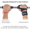 Weightlifting Fitness Gloves With Wrist Wraps; Silicone Gel Full Palm Protection; Gym Workout Gloves; Power Lifting Equipment - Pink - M