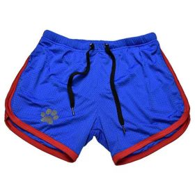 Men Gym Fitness Shorts Bodybuilding sports Jogging shorts Male 2022 Summer Cool Breathable Mesh casual men Shorts Sweatpants - L - Dark blue red