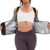 Womens Sauna Sweat Suit Weight Loss Waist Trainer Shirt - silver - XL