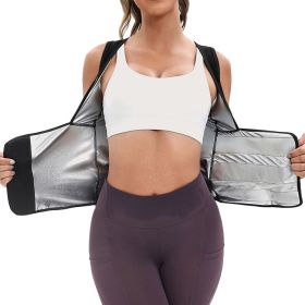 Womens Sauna Sweat Suit Weight Loss Waist Trainer Shirt - silver - XL