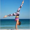 Digital printing camouflage yoga pants hip high waist leggings - Blue - M