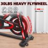 Indoor Stationary Exercise Bike with LCD Display & Adjustable Resistance – Heavy-Duty Steel Frame & Cushioned Seat – Black+Red