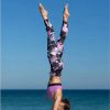Digital printing camouflage yoga pants hip high waist leggings - Blue - S