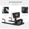 Soozier 3-in-1 Padded Push Up Sit Up Deep Sissy Squat Machine Home Gym Fitness Equipment, Black - as Pic