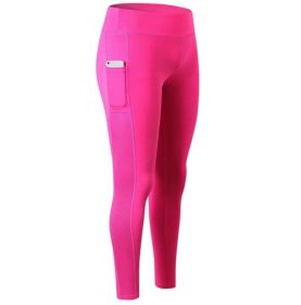 High Waist Out Pocket Yoga Pants Workout Running 4 Way Stretch Yoga Leggings Black - 2 - XL