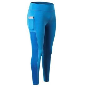 High Waist Out Pocket Yoga Pants Workout Running 4 Way Stretch Yoga Leggings Black - 3 - L