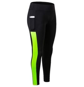 High Waist Out Pocket Yoga Pants Workout Running 4 Way Stretch Yoga Leggings Black - 4 - L