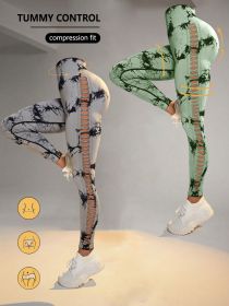2 Pack Tie-dye Hollow High-waist Butt-lifting Women's Fitness Pants, Women's Tie Dye Cutout Tights Workout Yoga Leggings - 2PACK2 - S