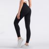 Brand Yoga Pants Hidden Pockets At Waist Fitness Sports Leggings Women Sportswear Stretchy Pants Gym Push Up Workout Clothing - Black - XL