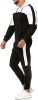 Men's Hooded Sweater Tracksuit Sports Casual Colorblock Sweater Jogger Pants 2-piece Set - BLACK-XL