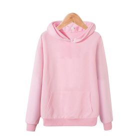 oversize hooded fleece hoodies for men and women in spring and autumn 2022 - Pink - L