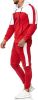 Men's Hooded Sweater Tracksuit Sports Casual Colorblock Sweater Jogger Pants 2-piece Set - RED-XL